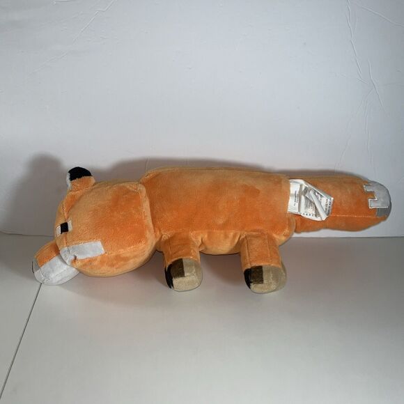 MINECRAFT FOX Soft Plush 20" Mojang Stuffed Toy Animal Long Pillow Buddy orange - Picture 2 of 7
